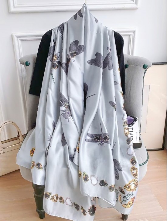 Premium Silk Feeling Spring Print Scarf Premium Silk Feeling Spring Print Scarf
